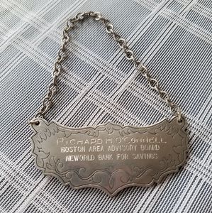 Stieff Pewter Liquor Bottle Tag- Presentation